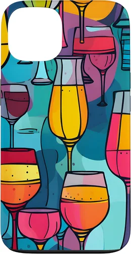 Vista 7 de Estuche de arte abstracto vibrante para copas de vino para iPhone 16
