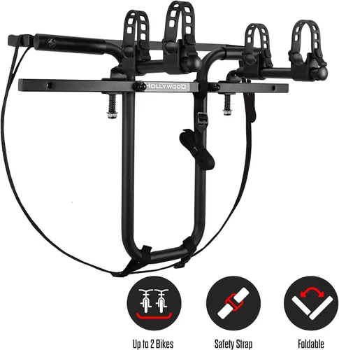 Vista 2 de Hollywood Racks SR1 - Soporte para neumáticos de repuesto para 2 bicicletas Adjustable Rear Bike Rack for SUV, Jeep, Fits Most Spare Tires