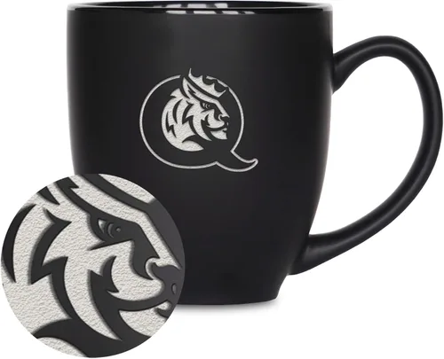Vista 127 de Rico Industries - Taza de cerámica mate negra con grabado láser estándar de 15oz para NCAA (escuelas T & U) - Para bebidas calientes o frías