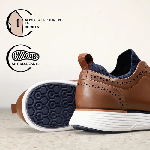 Vista 5 de Bruno Marc Zapatillas de vestir MaxFlex Oxfords para hombre Marrón