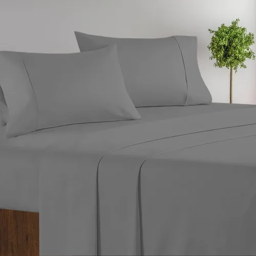 Vista 9 de Juego de ropa de cama de 4 piezas de 800 hilos, 100% algodón, tamaño individual, color negro, sábana bajera ajustable de algodón de fibra larga, se