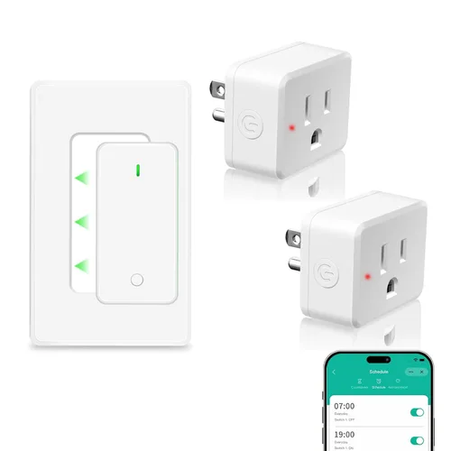 Vista 146 de NineLeaf - Enchufe de salida de control remoto, interruptor de luz de encendido y apagado inalámbrico desmontable 500FT Light Plug Decorator