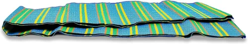 Vista 6 de Camco Práctico tapete para cámper y caravana, cuenta con prácticos bolsillos y asas integradas para transportar, mide 72 x 108 pulgadas y se pliega