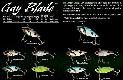 Vista 2 de Cotton Cordell Gay Blade Spinner-Cebo señuelo de pesca - Ideal como cebo de fundición o cuchara jigging