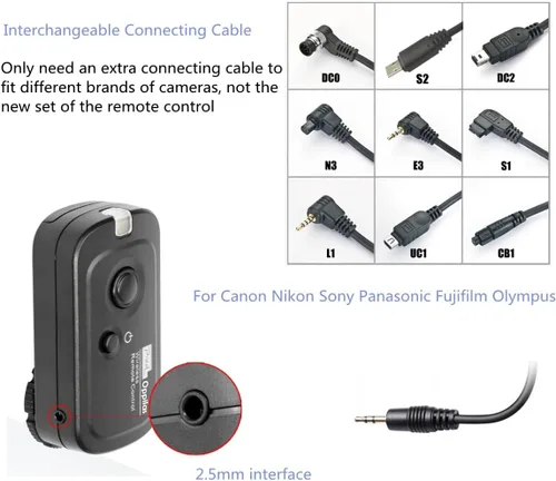 Vista 4 de Pixel RW221-DC0 - Control remoto de radio inalámbrico compatible con Nikon Z8 Z9 D3 D4 D5 D6 D800 D850 D810 D700 D500 D300 D200 F100 F90 F6 F5 D1X