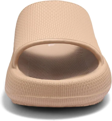 Vista 3 de Dresofu Pantuflas Cloud para mujeres y hombres, sandalias de baño, antideslizantes, con almohada, acolchadas, suela gruesa, pantuflas de ducha