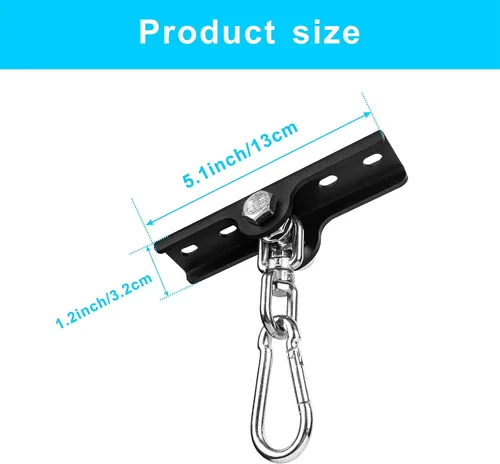 Vista 2 de Gancho para colgar columpios de alta resistencia, ganchos de columpio para perchas de hormigón de madera, colgador giratorio de 360°, ganchos