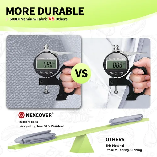 Vista 7 de NEXCOVER Funda para Parrilla de Barbacoa de Servicio Pesado - 30 Pulgadas, Impermeable, Resistente a la Decoloración, Resistente a Rasgaduras