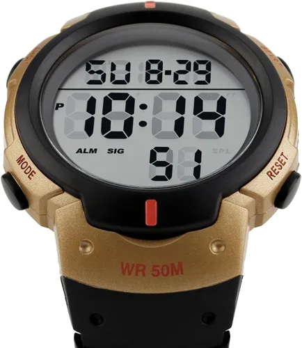 Vista 3 de SKMEI Reloj digital PU banda impermeable LED multifuncional estudiante deportes al aire libre reloj electrónico reloj