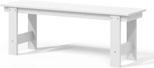 Vista 26 de WestinTrends Ashore Outdoor HDPE - Banco de patio con espalda descubierta de 48 pulgadas, color negro