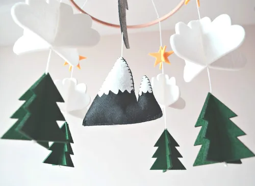 Vista 2 de Móvil para cuna de bebé – Móvil colgante de madera para cuna, decoración de guardería para niños y niñas, regalo perfecto para ducha