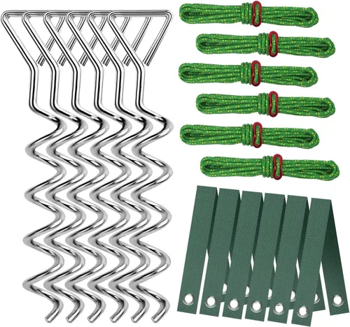 Vista 8 de Kit de estaca para árboles, estacas de árbol en espiral resistentes para árboles inclinados, solución enderezadora para árboles jóvenes en mal tiempo