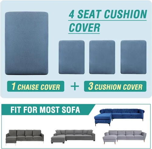 Vista 68 de OKYUK Fundas para sofá modular, 3 piezas, fundas de cojín de terciopelo para sofá, en forma de L, funda de cojín separado para sofá, protector
