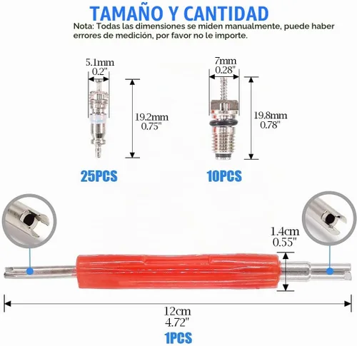 Vista 2 de Glarks 36 piezas de aire acondicionado de coche núcleo de válvula Schrader núcleos accesorios A/C R12 R134a válvula de neumático de refrigeración