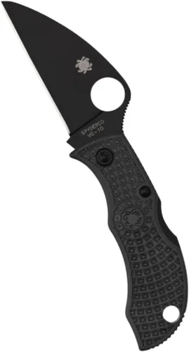 Vista 10 de Spyderco Manbug Leaf Cuchillo plegable de bolsillo con hoja de acero VG-10 de 1.9" y mango FRN - Cuchillo EDC para hombres y mujeres, perfecto