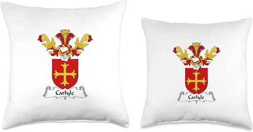 Vista 3 de Family Crest and Coat of Arms clothes and gifts Carlyle - Almohada de escudo familiar de 16 x 16 pulgadas, multicolor
