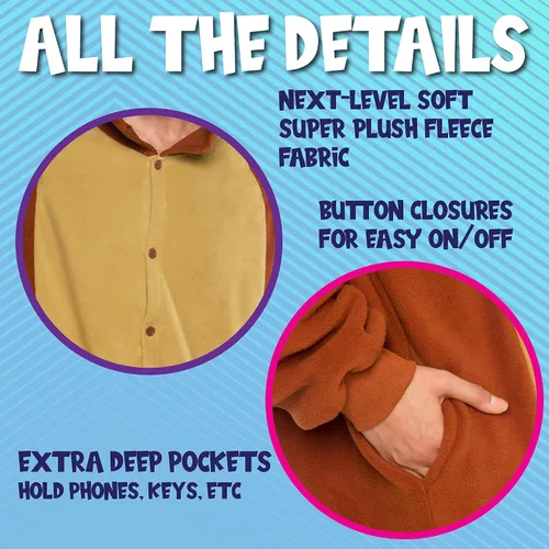 Vista 3 de Funziez! - Disfraz de Halloween para adultos, disfraz de animales y criaturas marinas, mameluco afelpado para cosplay, para mujeres y hombres