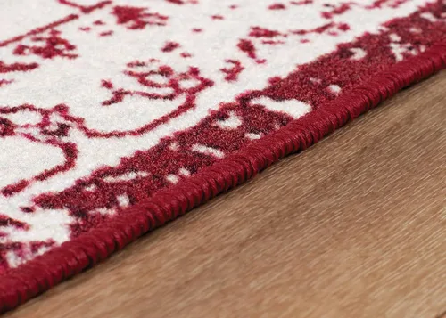 Vista 3 de Woven Trends Alfombra contemporánea y tradicional, medallón vintage 048, extremadamente duradera y resistente a las manchas, elegante con parte Rojo