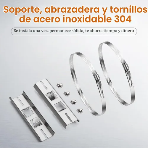 Vista 2 de QILIPSU Kits de montaje de poste, soportes de acero inoxidable 304 de 6.9 x 1.9 pulgadas con abrazaderas ajustables de 2 a 8 pulgadas para cajas