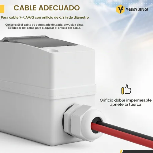 Vista 7 de Interruptor de desconexión de panel solar, disyuntor miniatura de 20 amperios CC CA, 500 V, 2 polos con conector fotovoltaico y caja impermeable