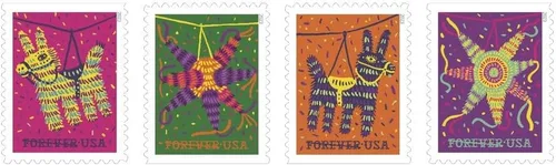 Vista 2 de Pinatas! Forever Postage Stamps, folleto de 20