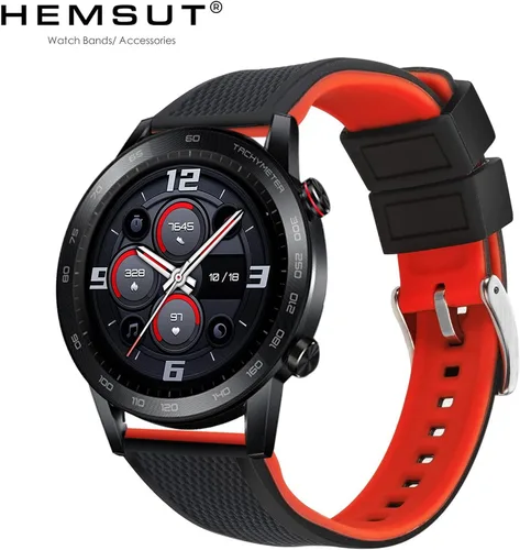 Vista 2 de Hemsut - Correas de reloj de silicona, 0.709in, 0.787in, 0.866in, correa de reloj de goma de liberación rápida para hombres y mujeres, reemplazo