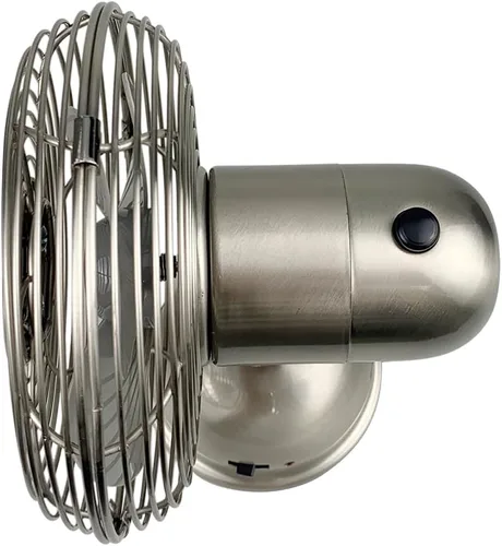 Vista 4 de Good Housekeeping 92512 Ventilador Personal Retro Oscilante de 5 pulgadas Totalmente Metálico Alimentado por USB, Níquel Cepillado