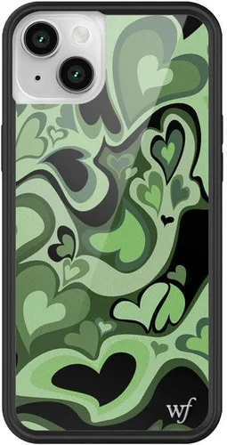 Vista 45 de Fundas Wildflower - Compatibles con Apple iPhone 14 Plus Parachoques protector negro, certificado de prueba de caída de 4 pies, propiedad