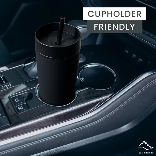 Vista 6 de SKINNY TUMBLERS - Paquete de 4 vasos de acrílico color pastel mate con tapa y popote, perfecto para el hogar, fiestas, viajes, vaso de plástico Negro