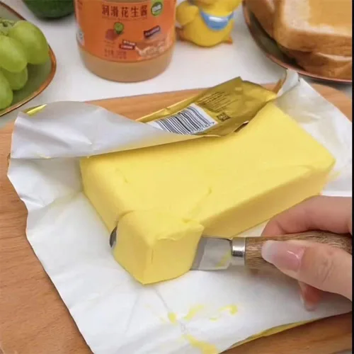 Vista 4 de 4 unids/pack esparcidor vertical de queso con mango de madera lindo cuchillo de mantequilla de pie