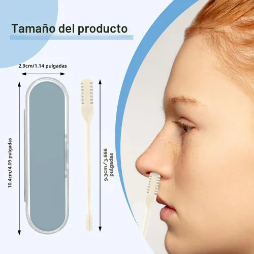 Vista 2 de Cortador de vello nasal 2 en 1, nuevo cuchillo de vello nasal de doble lado para hombres y mujeres, recortador de vello nasal giratorio de 360°, 5
