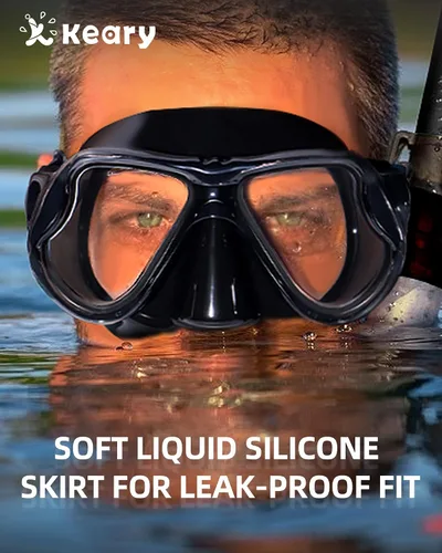 Vista 6 de Máscara de snorkel para natación Keary, máscara de buceo para adultos hombres mujeres jóvenes, gafas de natación antiniebla con vista clara de 180°