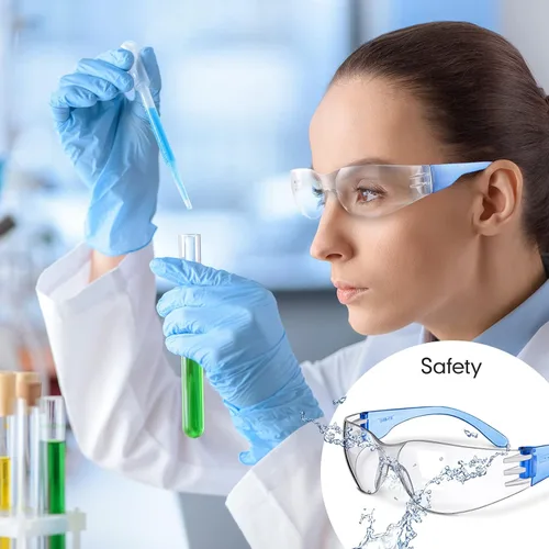 Vista 5 de Yunsailing 64 pares de anteojos de seguridad transparentes para hombre y mujer, lentes protectores con lente antiniebla, resistentes a los arañazos