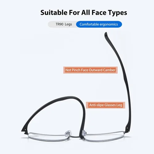 Vista 7 de Gafas de lectura fotocrómicas progresivas multifocales con transición de luz anti-azul Lectores multifocales Gafas de sol transparentes