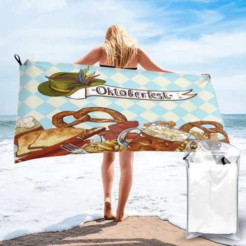 Vista 14 de Oktoberfest - Toallas de playa de microfibra, de gran tamaño, de secado rápido, (31.5 x 63 pulgadas), a prueba de arena, absorbentes, compactas
