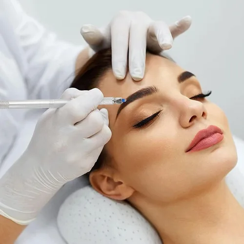 Vista 5 de Pinkiou Agujas de microblading de henna para cejas, desechables, grado médico, SUS316, 18U, hoja de microcuchilla para laminación de cejas