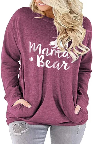 Vista 2 de ROSRISS Camisetas de manga larga para mujer, talla grande, estilo casual, con bolsillos