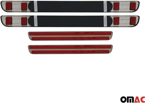Vista 5 de OMAC Protector de placa de umbral de puerta para VW Tiguan 2018-24 exclusivo acero inoxidable
