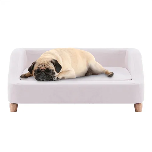 Vista 18 de Critter Sitters Sofá para Perros Rectangular de Microfibra Tostado de 36 Pulgadas para Perros de Tamaño Mediano, Cama Sofá Elevada Moderna