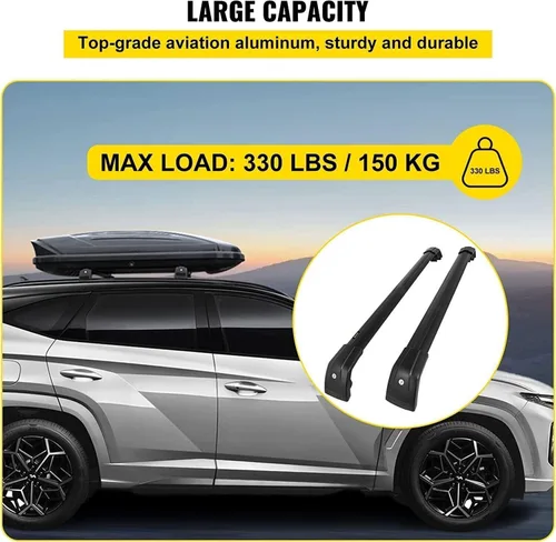 Vista 6 de Barra transversal negra con cerradura para portaequipajes Volvo XC40 2018-2023