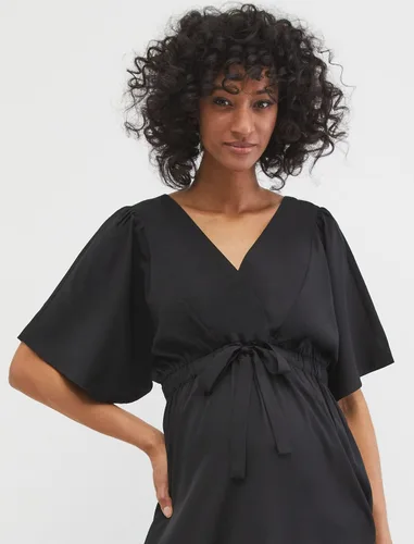 Vista 3 de Motherhood Maternity Vestido de maternidad con manga kimono y lazo para mujer