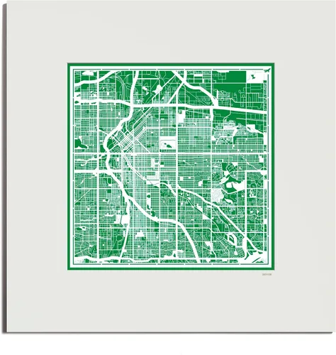 Vista 74 de O3 Design Studio San Diego, CA Paper Cut Map Matted Grey 20x20 in Paper Art