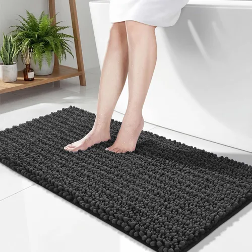 Vista 18 de Disolla Alfombra de baño pequeña, antideslizante, lavable, color beige, 17 x 24 pulgadas, súper absorbente, suave, alfombra de baño de felpilla