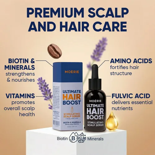 Vista 7 de Moerie Suero para el Crecimiento del Cabello Ultimate para el Crecimiento Natural del Cabello y Engrosamiento - Tratamiento Anti Adelgazamiento