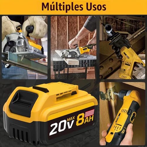 Vista 7 de Reemplazo de 8.0Ah compatible con batería Dewalt 20V Max con alta capacidad Herramientas eléctricas inalámbricas Batería de 20 voltios DCB200 DCB201