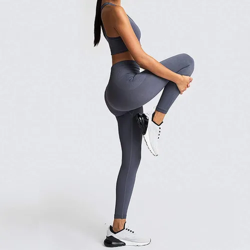 Vista 6 de Conjunto de dos piezas de entrenamiento para mujer Camiseta de manga corta pantalones deportivos Yoga entrenamiento Jogging Outfits Set NIBBER