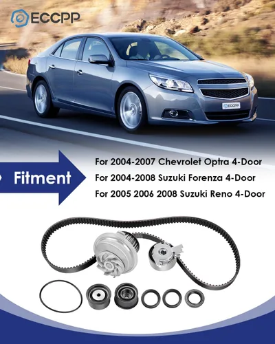 Vista 2 de ECCPP Kit de correa de distribución con bomba de agua compatible 2004-2007 para Chevrolet Optra 1999-2002 para Daewoo Nubira 2004-2008 para Suzuki