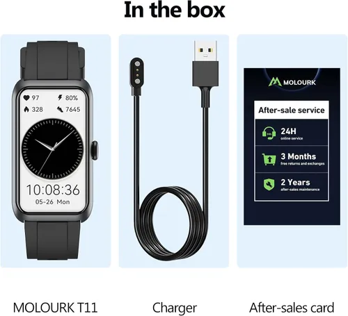 Vista 7 de MOLOUTRK T11 - Rastreador de actividad física con monitor de frecuencia cardíaca/sueño, más de 100 modos deportivos, relojes inteligentes