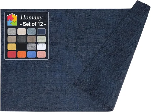 Vista 46 de Homaxy Juego de 4 manteles individuales de piel sintética resistentes al calor para mesa de comedor, impermeables, lavables, lavables, manteles