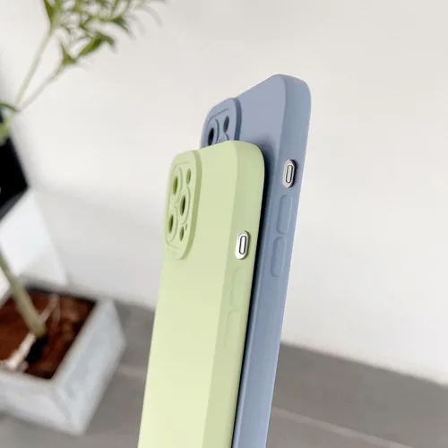 Vista 4 de DEFBSC Compatible con iPhone 12 Pro Max, funda de silicona líquida, funda protectora para cámara, protección de cuerpo completo de goma de gel